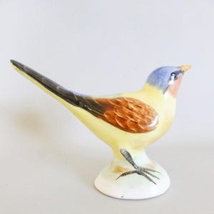 Vintage Hungarian   porcelain bird  figurine,pottery bird,yellow bird FREE SHIPPING WORLDWIDE