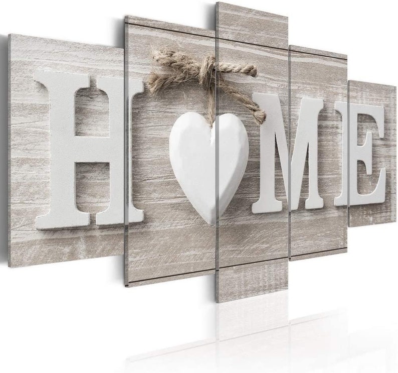 Love at Home Multi Panel Canvas Wall Art Large 5 Panel Wall Etsy