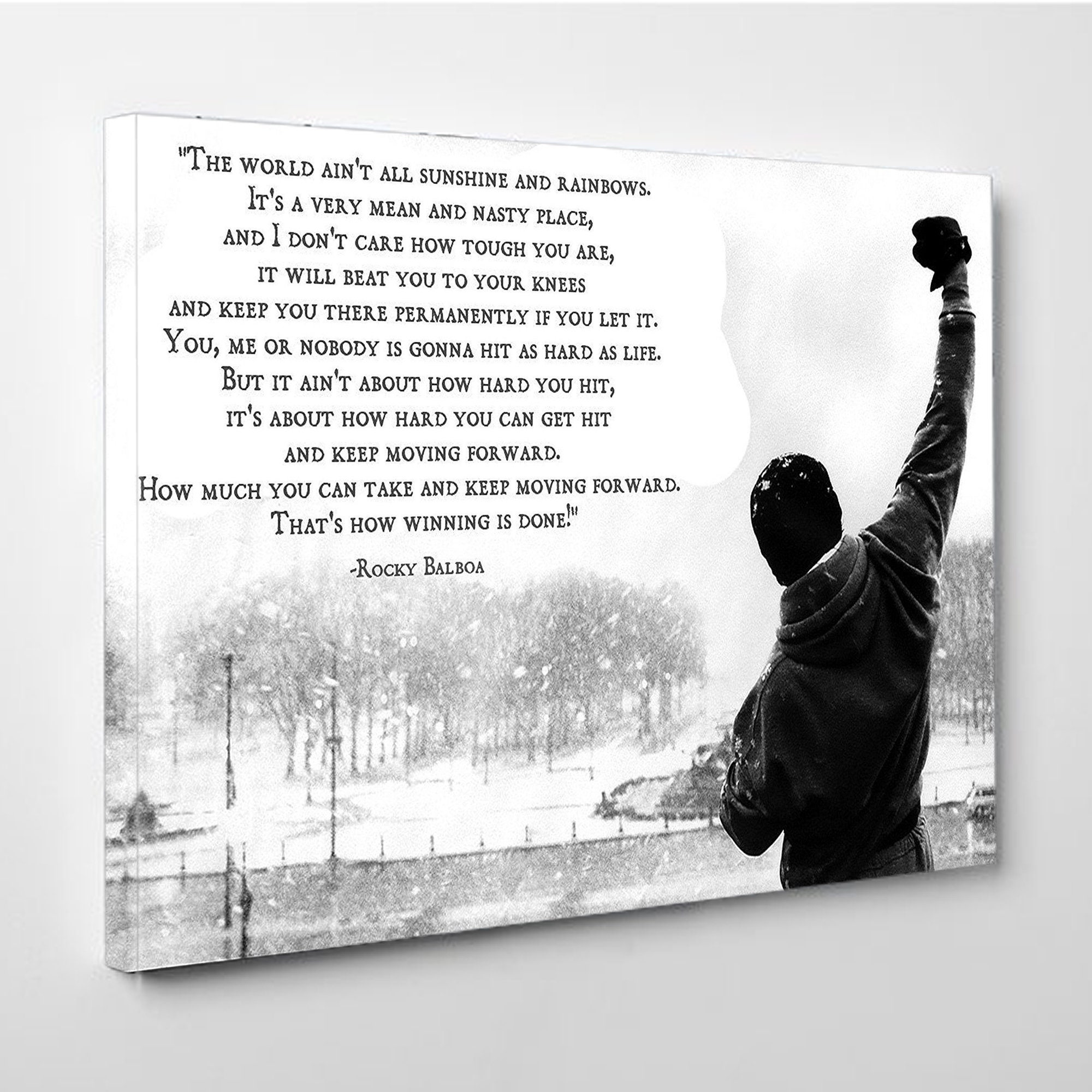 Rocky Balboa Canvas Wall Art Rocky Balboa Quotes Art Etsy