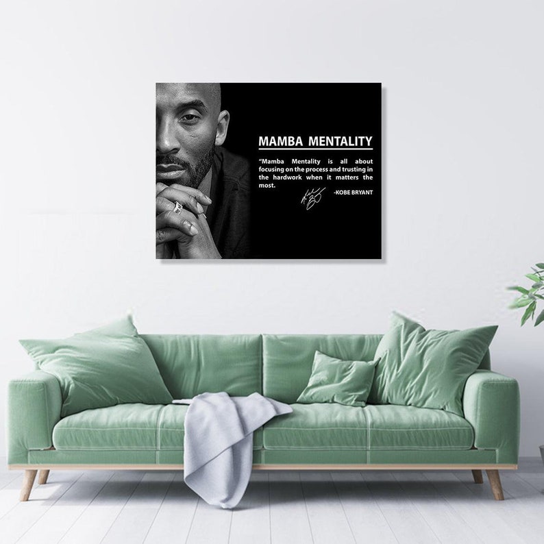 Kobe Bryant Canvas Wall Art Mamba Mentality Sports Acrylic Etsy