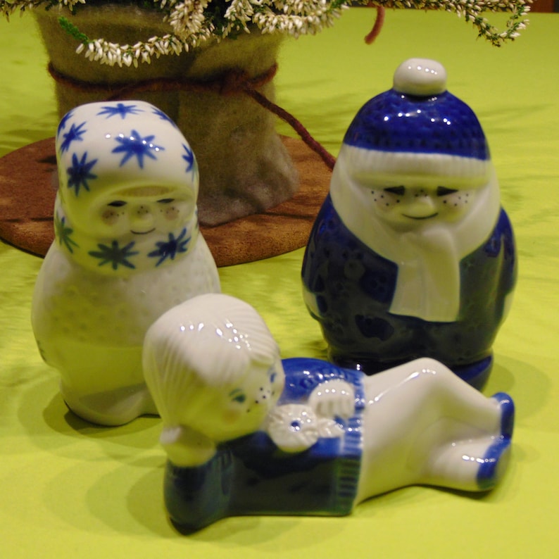 1970 handmade porcelain Wichtel family must not be missing in Norway for Christmas.