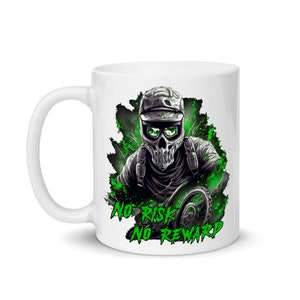 No Risk No Reward Mug | Mountain Bike Gift | Ceramic Coffee Mug | Cycling Enthusiast | Gift for Biker