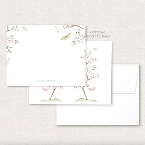 Cherry Blossom Stationery Set: Personalized Chinoiserie Notecards