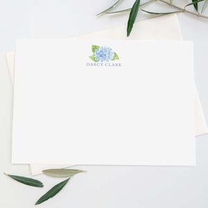Hydrangea Personalized Stationery Set: Floral Notecards
