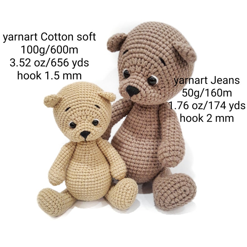 Teddy Häkelanleitung Amigurumi Häkelanleitungen Tiere gehäkelt Kleidung für winzige Teddybären gestrickt Häkelanleitung PDF Tutorial Bild 5