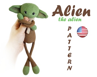 Baby Alien Crochet Pattern Hakelanleitung Amigurumi pour étreinte DIY OOAK Jouet fait main