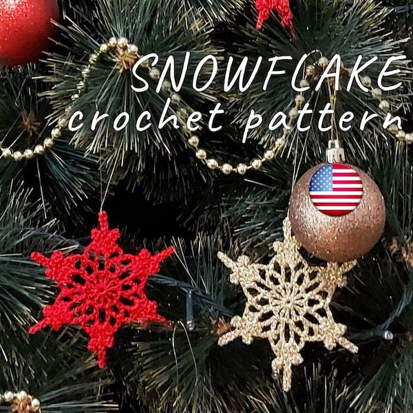 Crochet Snowflakes pattern | Christmas Tree Ornaments | Crochet Snowflakes Garland