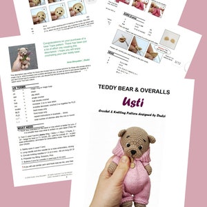 Teddy Häkelanleitung Amigurumi Häkelanleitungen Tiere gehäkelt Kleidung für winzige Teddybären gestrickt Häkelanleitung PDF Tutorial Bild 4