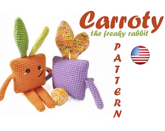 Rabbit Crochet Pattern Rabbit Bunny Carrot Amigurumi Fantasy Animal Pattern Handmade toy