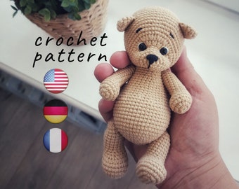 Crochet teddy bear pattern Amigurumi crochet pattern - crochet animals - amigurumi tutorial - Häkelanleitung - Usti bear