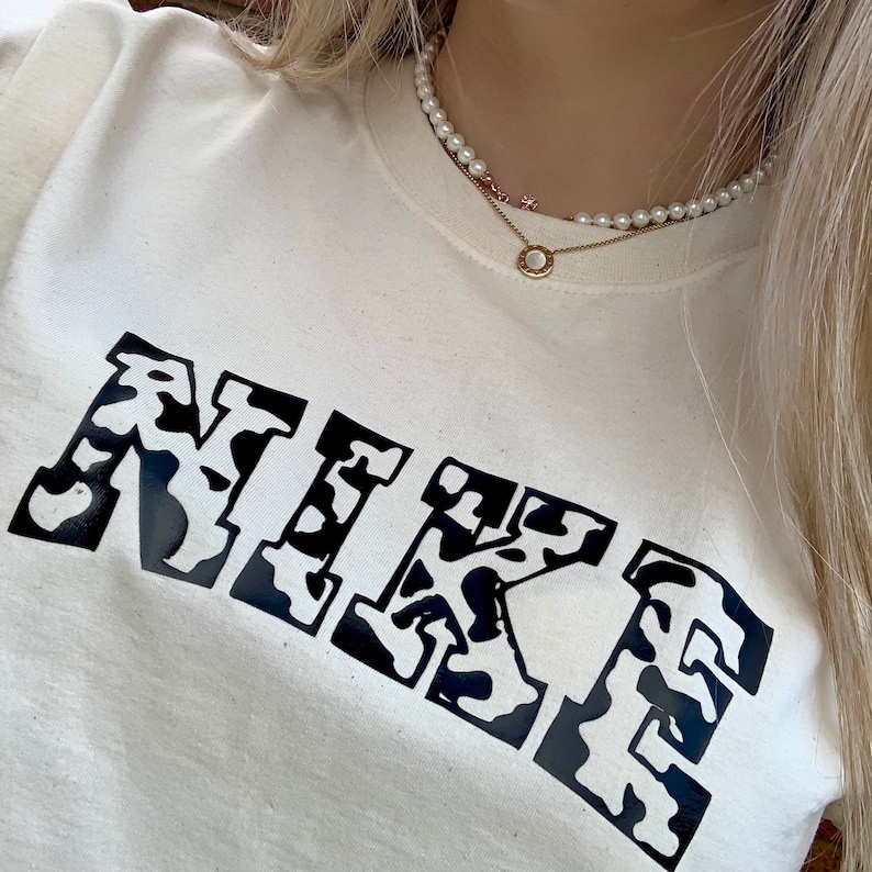 vinyl cow print t shirt etsy