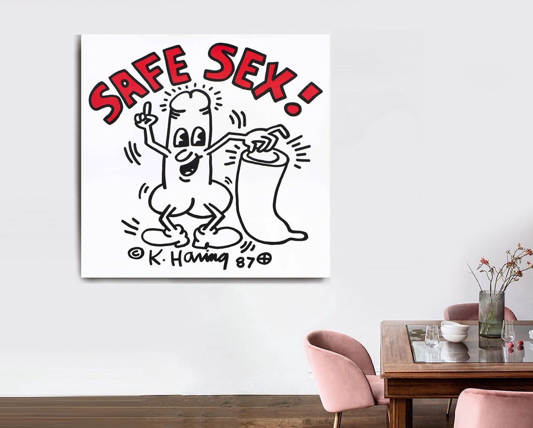 Graffiti Art'safesex'keith Haring Pop Art Fine Art Etsy