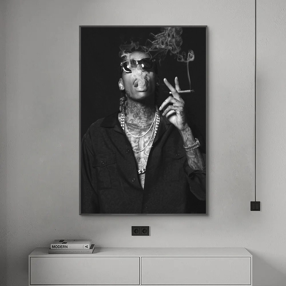 Wiz Khalifa Poster, Music Poster, Canvas Poster, Wall Art, Home