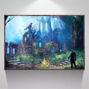 Cartel de Dark Souls, cartel del juego, cartel de lienzo, arte de la pared, decoración del hogar, sin marco