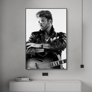 Pôster de George Michael, pôster de música, pôster em tela, arte de parede, decoração de casa, sem moldura