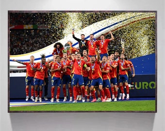 2024 European Cup Champions Poster, Spain Poster, Spanish Football Poster, Canvas Poster, Wall Art, Home Decor, No Frame