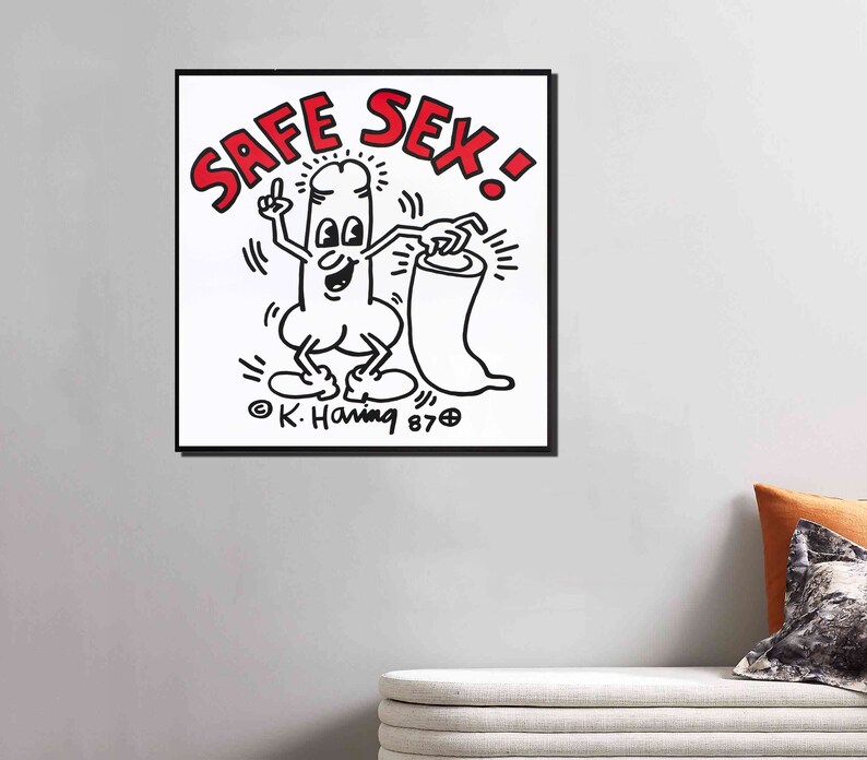Graffiti Art'safesex'keith Haring Pop Art Fine Art Etsy