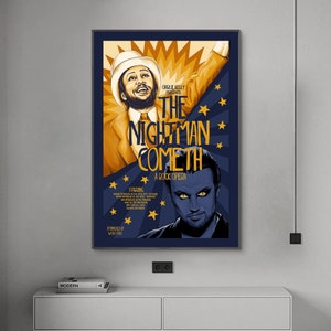 De Nachtman komt poster, filmposter, canvas poster, kunst aan de muur, woondecoratie, geen frame