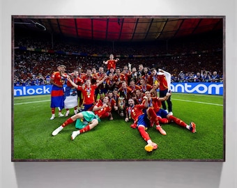 2024 European Cup Champions Poster, Spain Euro 2024 Champion, Spanish Football Poster, Canvas Poster, Wall Art, Home Decor, No Frame