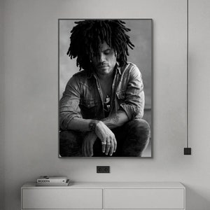 Lenny Kravitz poster, muziekposter, canvas poster, kunst aan de muur, woondecoratie, geen frame