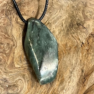 Natural California nephrite jade pendant unisex necklace 15 grams 1.5” x1/2”
