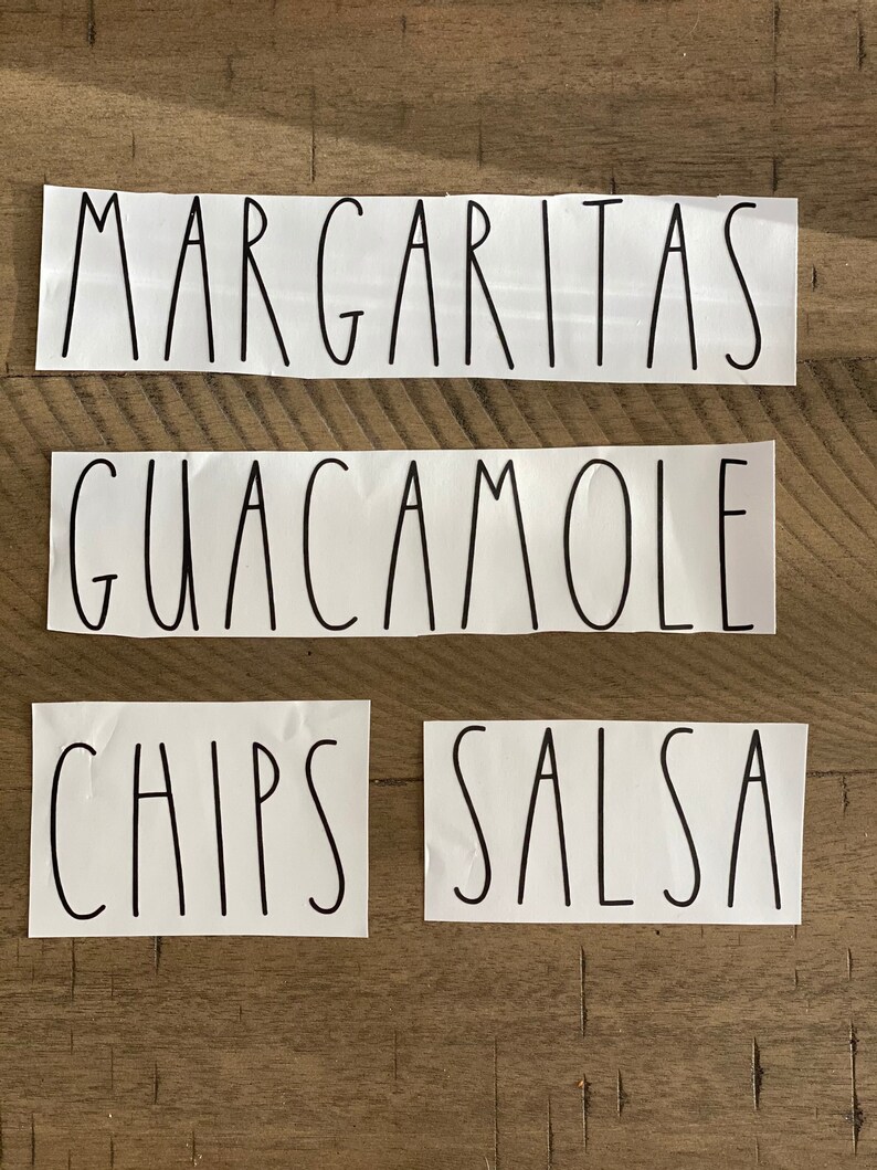 Rae Dunn Inspired Guacamole Margaritas Chips Salsa Vinyl Decals