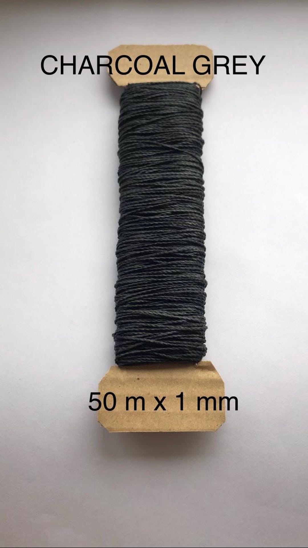 Charcoal Grey Linhasita Waxed Thread - Etsy