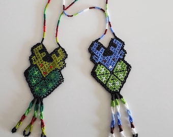 Handmade Huichol Beaded Necklace, Mexican Jewelry