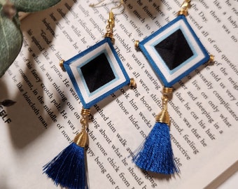 Huichol Eye of God Earrings, Mexican Folk Art
