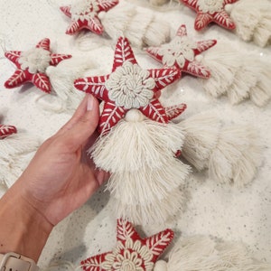 6 Piece Set, Handmade Embroidered Mexican Christmas Star Ornaments