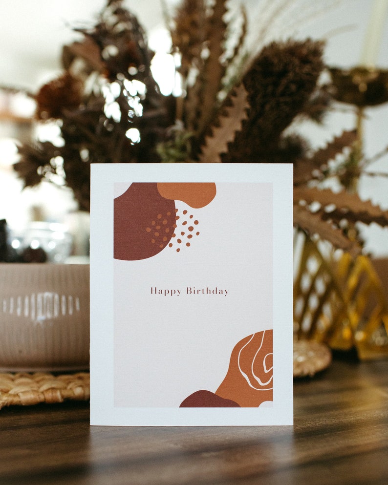 Abstract Happy Birthday Card Greeting Card Bday Card - Etsy