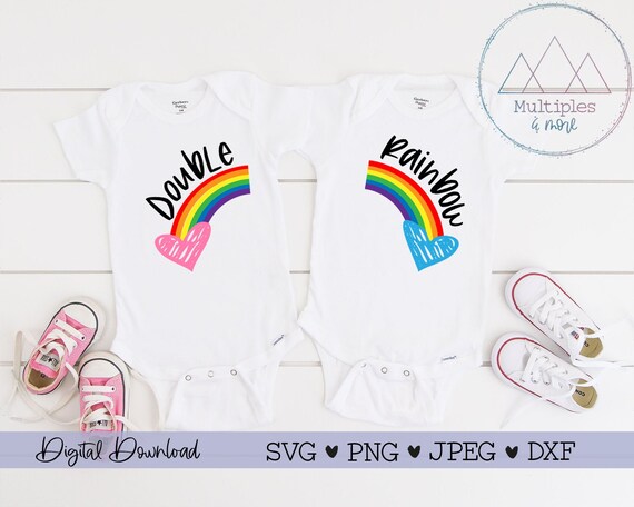 Download Twins Double Rainbow Svg Cut File Cricut Silhouette Etsy