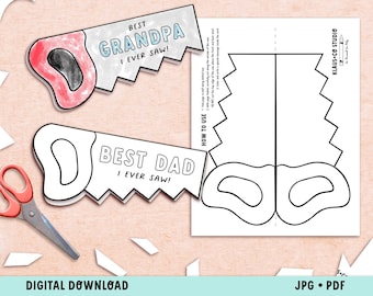 Father's Day Saw Card / Best Dad I ever SAW / Blank, Dad, or Grandpa / Printable Cut and Color Card for kids