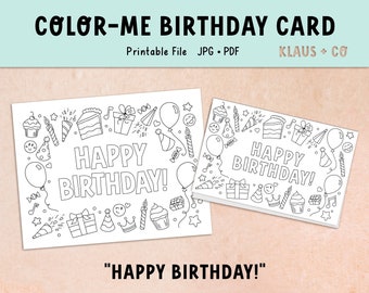 Birthday Card Coloring Page / Printable Activity
