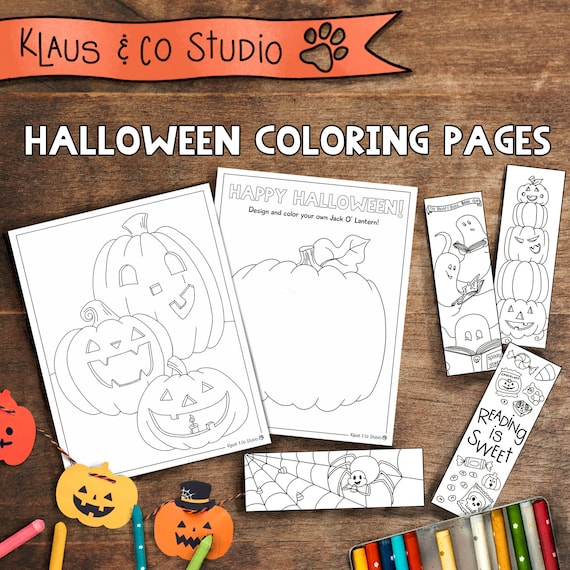 Halloween Coloring Pages and Bookmarks / Happy Halloween