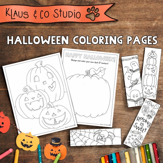 Halloween Coloring Pages and Bookmarks / Happy Halloween