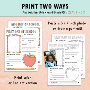 First Day and Last Day of School Interview / Printable School Activity ... First Day and Last Day of School Interview / Printable School Activity ...
