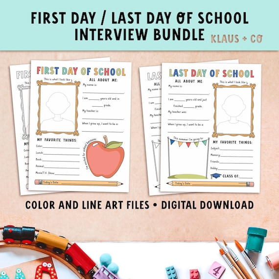 First Day and Last Day of School Interview / Printable School - Etsy