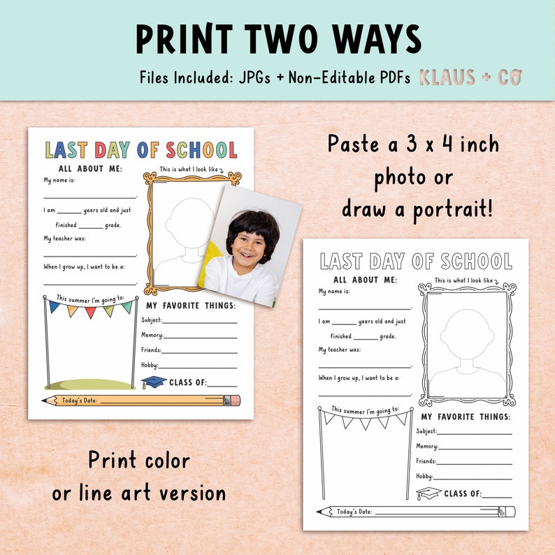 Last Day of School Interview / Printable School Activity / All About Me ...