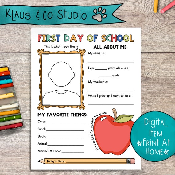 First Day of School Interview / Printable Back to School | Etsy