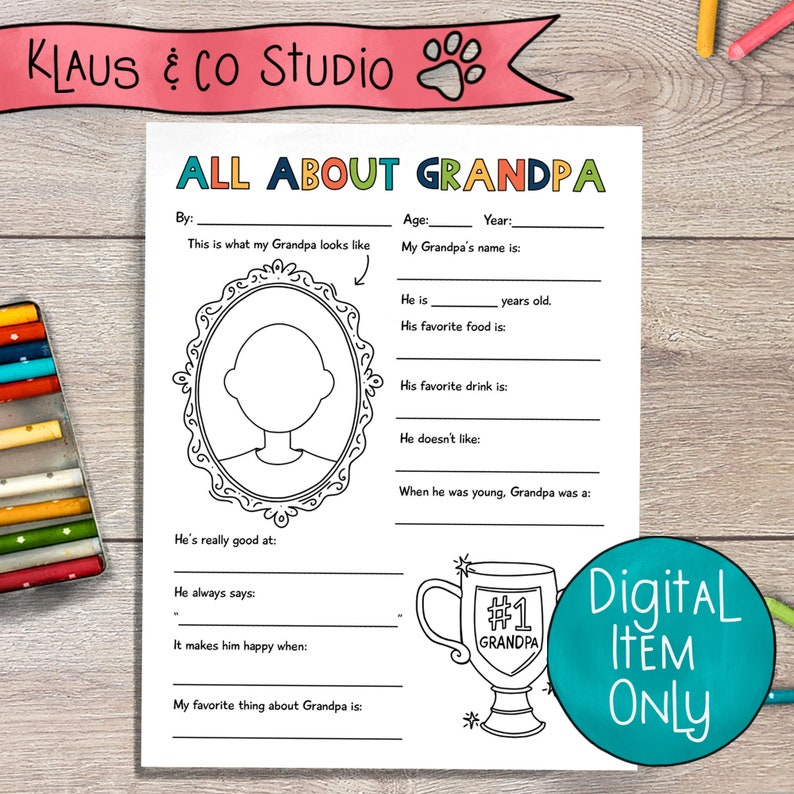 all about grandpa gift for fathers day printable etsy
