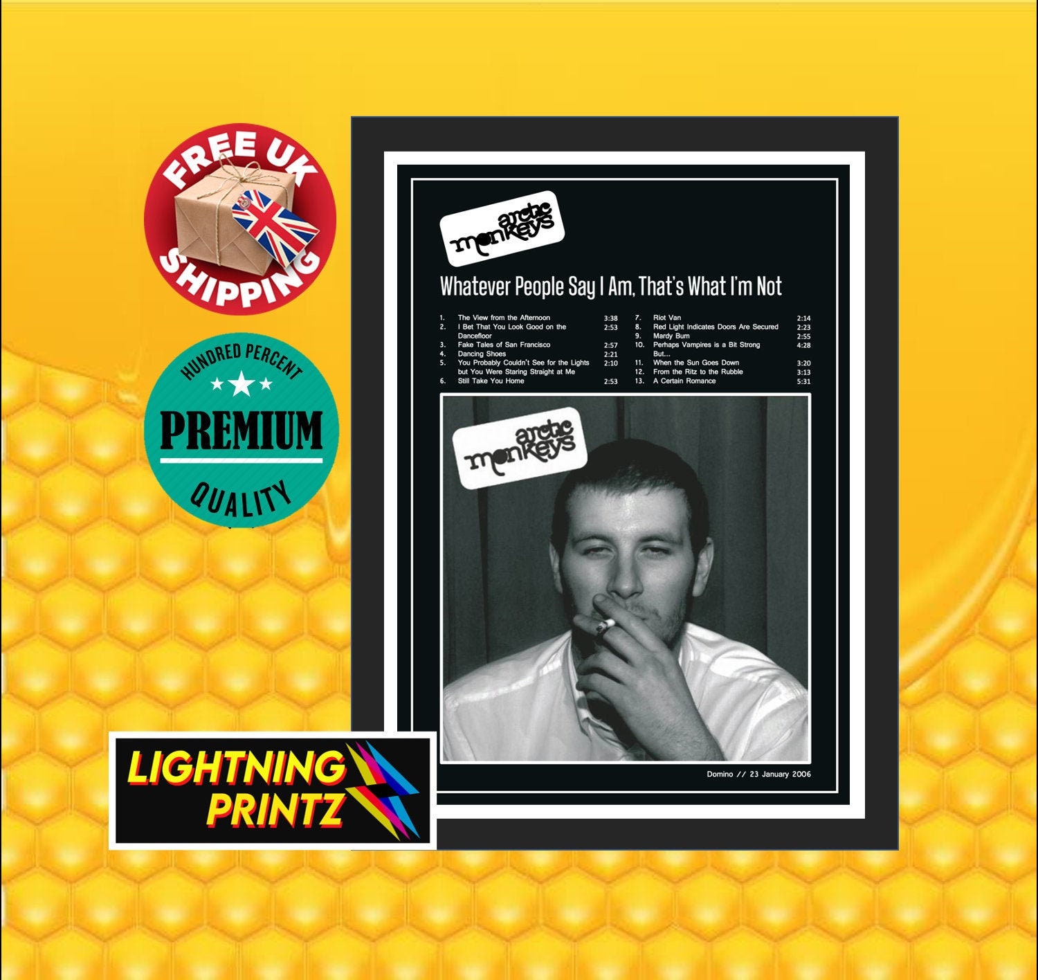 Arctic Monkeys Whatever People Say I Am Album Cover Poster A4 Etsy