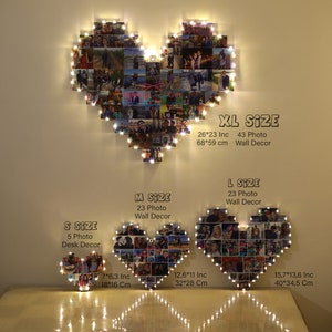 Custom gift for Valentine day, Heart Photo Collage, Valentine day photo collage, Valentine day photo album,  Customized photo album,