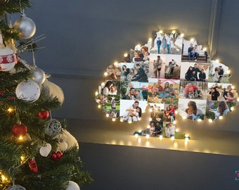 Regalo personalizzato per collage di foto dell'albero genealogico, regalo personalizzato dell'albero genealogico, immagine artistica della parete dell'albero genealogico, regalo di anniversario per genitori, famiglia