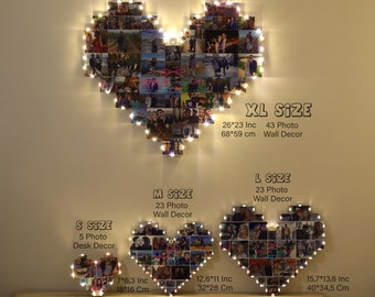 Custom gift for Valentine day, Heart Photo Collage, Valentine day photo collage, Valentine day photo album,  Customized photo album,