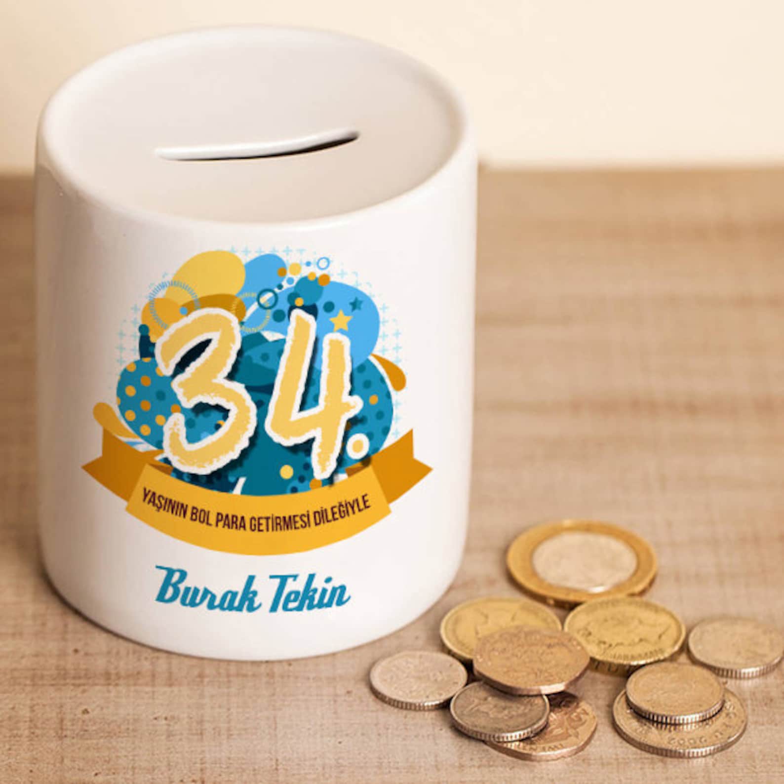 Customizable money box for birthday decor for kids birthday Etsy