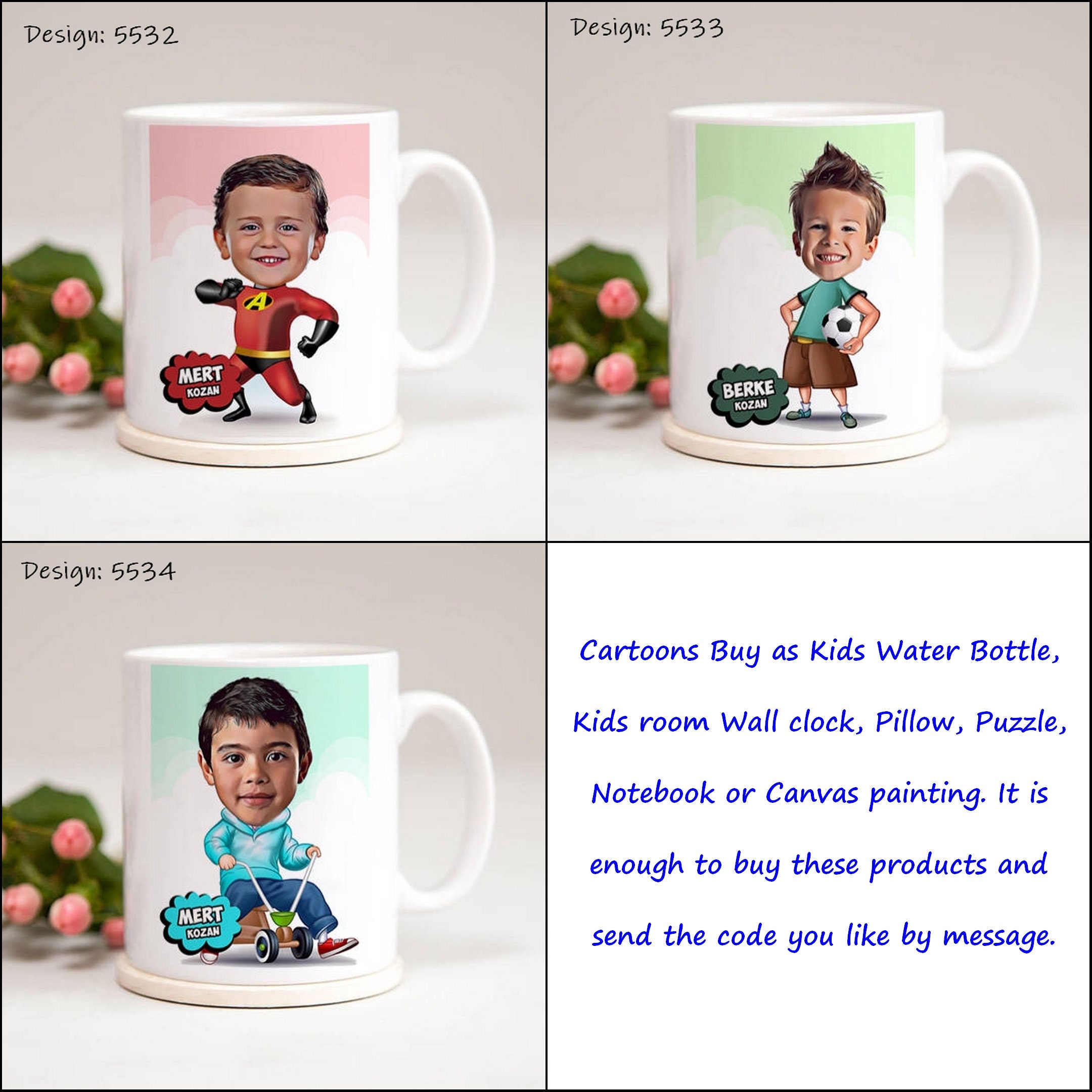 Kids Cartoon Mup, Kids Cup, Customizable Kids Cup, Children Special Cup,  Funny Gifts for Children, Kids Gifts Boy, Kids Gifts Girl 