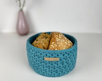 Crochet basket - Ø 12-18 cm selectable, storage basket, decorative basket, utensil, gift idea, for a birth