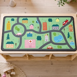 Herbruikbare speelmat met stadsthema voor kinderen | Speelmat met wegen en steden | Speeloppervlak voor fantasierijk spel