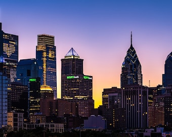 Philadelphia Skyline before Sunrise Wall Art